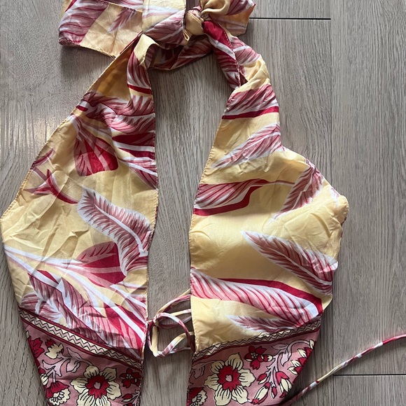 Yellow and Pink Halter Maxi Dress - Picture 5 of 8